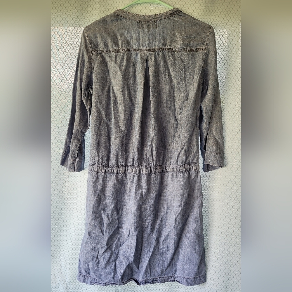 Michael Stars Chambray Denim Shirt Dress Tencel Linen Lightweight - Picture 4 of 5